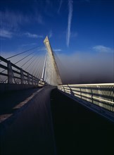 France, Bretagne, Finistere, Ile de Crozon. The new Pont de Terenez suspension bridge opened April