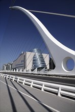 Ireland, County Dublin, Dublin City, Samuel Beckett bridge on the river Liffey with the Convention