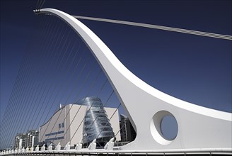 Ireland, County Dublin, Dublin City, Samuel Beckett bridge on the river Liffey with the Convention