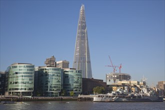 England, London, Southwark southbank The Shard skyscraper designed by Renzo Piano in the citys
