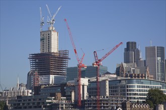 England, London, Construction of new Walkie Talkie in 20 Fenchruch Street in the City. Photo :