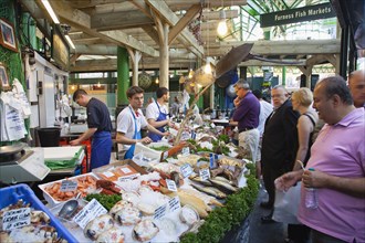 England, London, Borough Market Londons oldest fresh fruit and vegetable market Furness Fish stall