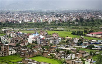 Nepal, Kathmandu, Vew over city housing. Photo : Sergey Orlov