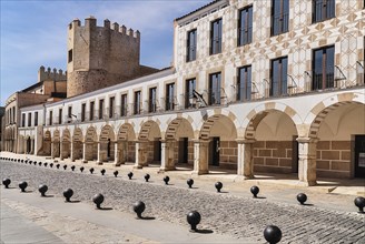 Spain, Extremadura, Badajoz, Plaza Alta and Alcazaba Walls. 
Photo Hugh Rooney / Eye Ubiquitous