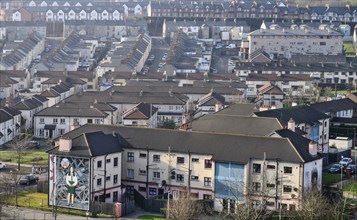 Ireland, North, Derry, View of the Bogside area from the city walls. 
Photo Hugh Rooney