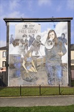 Ireland, North, Derry, The Peoples Gallery series of murals in the Bogside  Mural known as "Bernadette".
