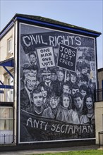 Ireland, North, Derry, The Peoples Gallery series of murals in the Bogside  Mural known as "Civil Rights".