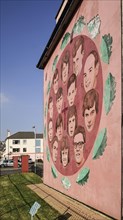Ireland, North, Derry, The Peoples Gallery series of murals in the Bogside  Mural known as "Bloody Sunday Victims mural".