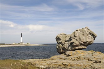 France, Brittany, Isle de Sein, Phare Saint-Corentin, Lighthouse. 
Photo Bob Battersby