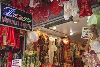 Turkey, Istanbul, Fatih, Sultanahmet, Shop selling traditional clothing. 
Photo Stephen Rafferty