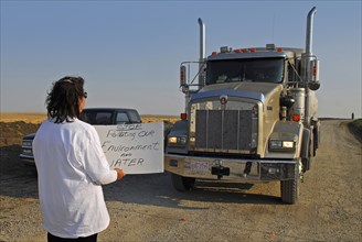 Canada, Alberta, Blood Reserve, Fracking for oil and gas on the Blood Tribe Indian Reserve at the