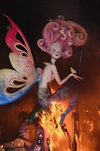 Valencia, The Burning of the Papier Mache figures in the street during Las Fallas festival