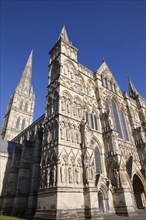 England, Wiltshire, Salisbury, Exterior of the Cathedral. 
Photo Bennett Dean