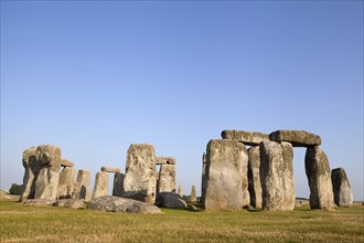 England, Wiltshire, Stonehenge, Prehistoric ring of standing stones. 
Photo Bennett Dean
