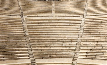 Greece, Attica, Athens, Greece, Attica, Athens, Stone seating in Odeon of Herodes Atticus, located