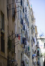 Spain, Catalonia, Barcelona, Old Town housing.