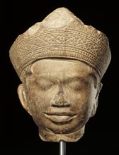 Figure of the Head of a Male Deity. Khmer, Koh Ker, 12th century