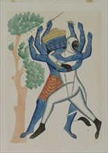 Hanuman luttant contre Râvana