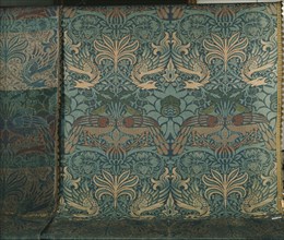 Peacock and Dragon, furnishing textile by William Morris. England, 1878.