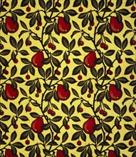 Furnishing fabric - Pears; woven silk & wool double-cloth; by Bruce James Talbert (1838 - 81); for J.W. & C.Ward & Co.; English; c.1880.