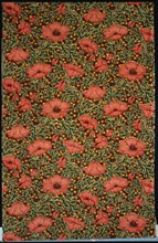 Poppies. Fabric design probably printed by Thomas Wardle & Co. England, 1885-90