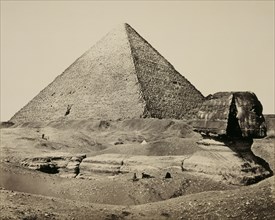 Frith, Francis1858Great Britain; Egyptalbumen print from wet collodion negativePhotographGreat Pyramid and the Sphinx; A series of Twenty Photographic Views by Francis Frith with descriptions by Mrs P...