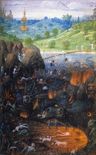 Hell's Mouth with Bridge to Paradise, by Simon Marmion.  Bruges, 15th century