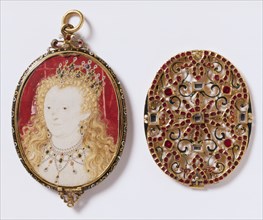Queen Elizabeth I by N.Hilliard (1547-1619)Portrait miniatureWatercolour on vellum