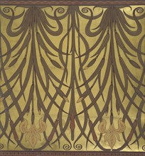 Iris pattern wallpaper frieze, by Walter Crane. Great Britain, late 19th century