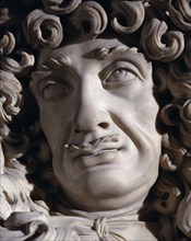 Pelle, buste de Charles II (détail)