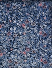 Detail of a robe; Maple Leaves; cotton with stencilled decoration (bingata); Japanese (Ryukyuan Islands); 19th century.
