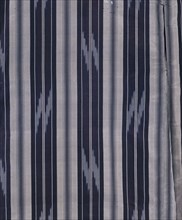 Detail of a Kimono; Stripes; silk woven with selectively pre-dyed yarns (kasuri); Japanes; Late 19th century.