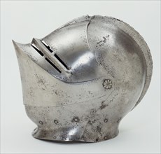 Helmet, side view;steel;made in the Greenwich Armories, England;c.1540.