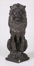 Model - Statuette of a Lion; for the dwarf railing at The British Museum; bronzed plaster; by Alfred Stevens (1818 - 75); English; c.1852.
