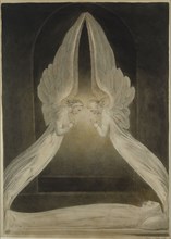 The Angels Hovering over The Body of Christ in the Sepulchre; by William Blake (1757 - 1827); English; Late 18th century.Pen, ink & watercolour.
