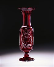 Ruby Glass vase. Probably Bohemia, c.1850