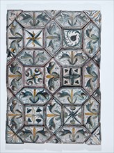 42 Tiles forming a Panel.  Viterbo, Italy, c.1470