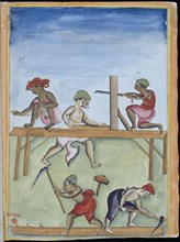 Five Carpenters at Work.  Madras, India, c.1785