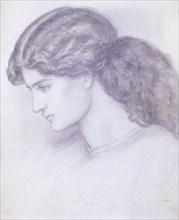 Profile of the Head of a Woman, probably Jane Morris, by Dante Gabriel Rossetti. England, 1861