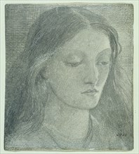 Portrait of Elizabeth Eleanor Siddall, the Artist's Wife, by Dante Gabriel Rossetti. England, 1865