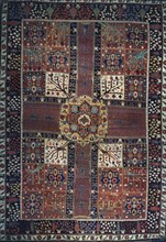 Garden Carpet; hand-knotted woollen pile on woollen warp and weft;  Persian; c. 17th century.