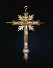 Crucifix; silver-gilt filigree; Spanish; c.17th century.