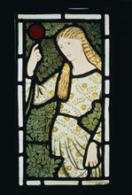 Figure of a Woman. Panel of stained glass designed by Edward Burne-Jones. England, c.1860
