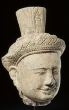 Head of a Male Deity.  Cambodia, 10th-11th century