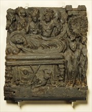 The Parinirvana:The death of the Buddha. Gandhara, 2nd - 3rd century