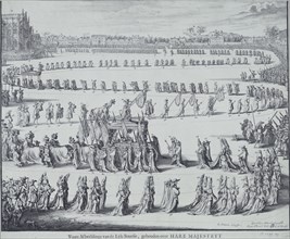 "Print. The Funeral Procession of Mary II; engraving & etching, ink on paper;engraved by Lorenz Scherm (worked 1690 - after 1734);published by Carel Allard; Dutch;1695."