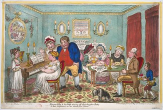 Farmer Giles & wife showing off their daughter Betty, by James Gillray. London, England, 1809