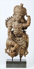 Sculpture, figure of a dvarapala. India, c.12th-13th century