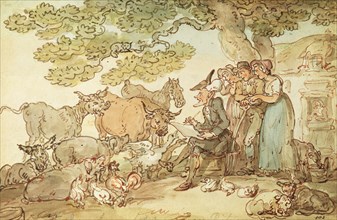 Rowlandson, Dr. Syntax sketching after nature