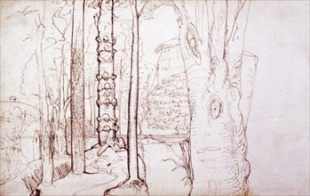 Palmer, Sketch of a woodland or forest scene